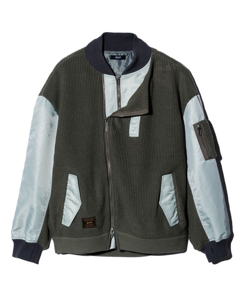 glamb(グラム)の「Knit Layered MA-1 / ニットレイヤードMA-1(MA-1・メンズ・ブラック/カーキ/ネイビー・S/M/L)」の7枚目の写真