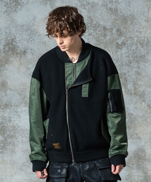 Knit Layered MA-1 / ニットレイヤードMA-1（MA-1）｜glamb