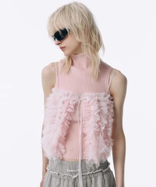 キャミソール LACE TULE CAMI/レースチュールキャミ LACE TULE CAMI/レースチュールキャミ（キャミソール）｜JOSE