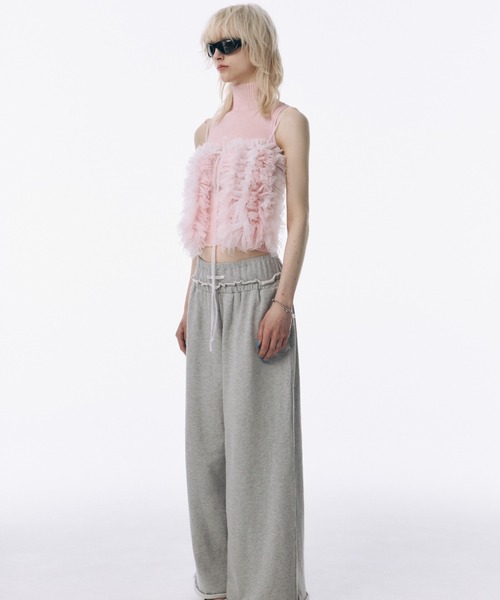 JOSE MOON（ジョゼムーン）の「LACE TULE CAMI/レースチュールキャミ（キャミソール・レディース・サックスブルー/ミント/ピンク/ブラック・FREE）」の22枚目の写真