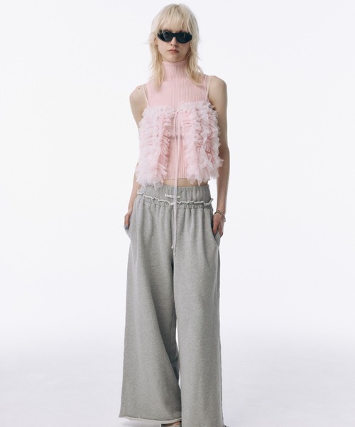 JOSE MOON（ジョゼムーン）の「LACE TULE CAMI/レースチュールキャミ（キャミソール・レディース・サックスブルー/ミント/ピンク/ブラック・FREE）」の20枚目の写真