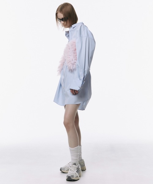 JOSE MOON（ジョゼムーン）の「LACE TULE CAMI/レースチュールキャミ（キャミソール・レディース・サックスブルー/ミント/ピンク/ブラック・FREE）」の16枚目の写真