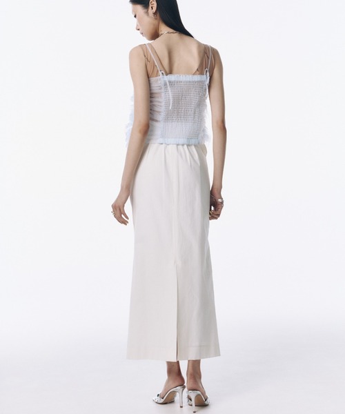 JOSE MOON（ジョゼムーン）の「LACE TULE CAMI/レースチュールキャミ（キャミソール・レディース・サックスブルー/ミント/ピンク/ブラック・FREE）」の10枚目の写真