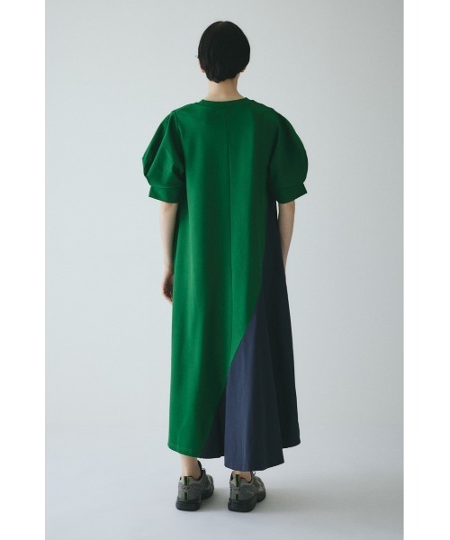BITTER CELLS☆Decoration Boucle One-Piece★韓国人気★ Switching material dress スイッチングマテリアルドレス