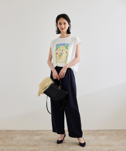 ROPE'(ロペ)の「【Kei Nagayama for ROPE'】プリント ノースリーブTEE【接触冷感・洗濯耐久あり】(Tシャツ/カットソー・レディース・ホワイト・FREE)」の8枚目の写真