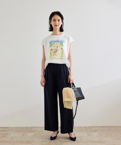ROPE'(ロペ)の「【Kei Nagayama for ROPE'】プリント ノースリーブTEE【接触冷感・洗濯耐久あり】(Tシャツ/カットソー・レディース・ホワイト・FREE)」の4枚目の写真