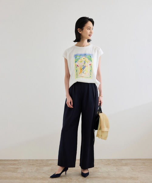 ROPE'(ロペ)の「【Kei Nagayama for ROPE'】プリント ノースリーブTEE【接触冷感・洗濯耐久あり】(Tシャツ/カットソー・レディース・ホワイト・FREE)」の3枚目の写真