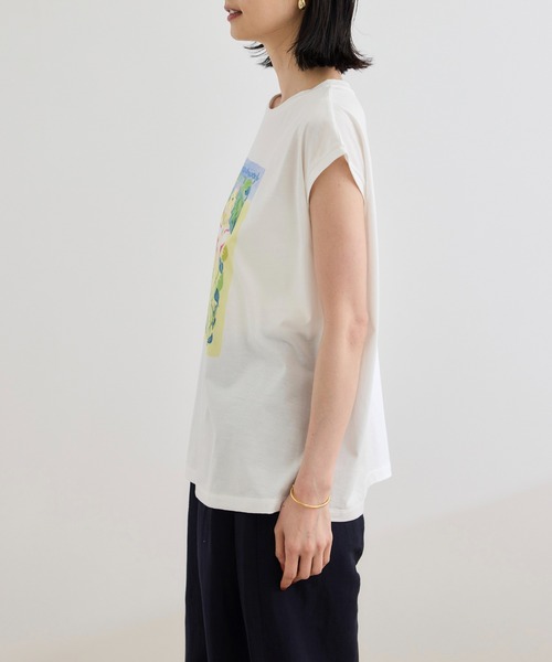 ROPE' / ロペ 【Kei Nagayama for ROPE'】プリント ノースリーブTEE【接触冷感・洗濯耐久あり】 Kei Nagayama for ROPE'】プリント ノースリーブTEE【接触冷感