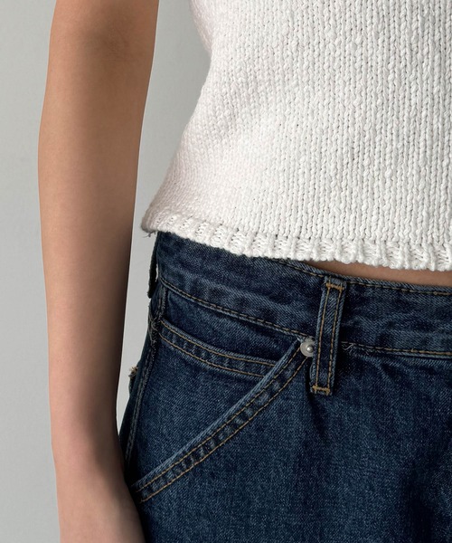 CANAL JEAN(キャナルジーン)の「diggity バックオープンニットタンク(タンクトップ・レディース・アイボリー/ブラック・ONE SIZE)」の13枚目の写真