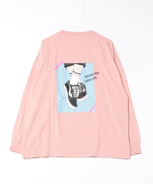 NO WAY（ノーウェイ）の「/天竺　プリントTシャツ（Tシャツ/カットソー・メンズ・カーキ/ピンク/ホワイト・LARGE/MEDIUM）」の4枚目の写真