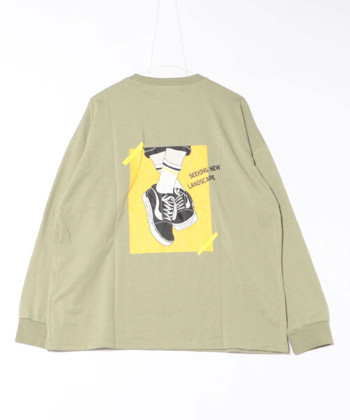 NO WAY（ノーウェイ）の「/天竺　プリントTシャツ（Tシャツ/カットソー・メンズ・カーキ/ピンク/ホワイト・LARGE/MEDIUM）」の5枚目の写真