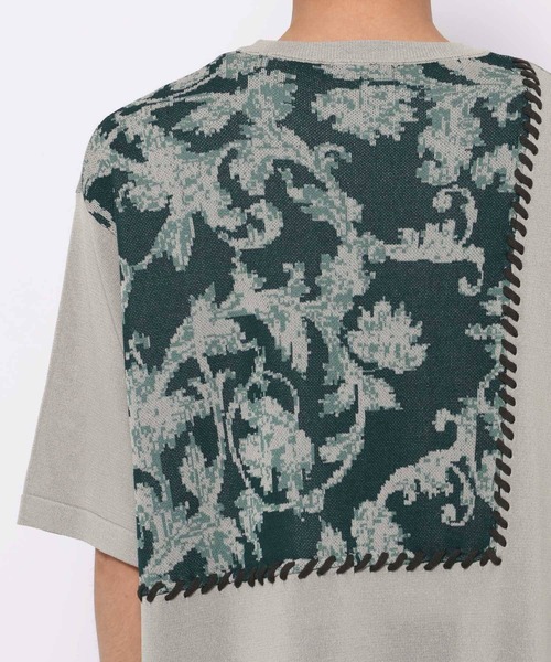 HARE（ハレ）の「パッチワークガラニットプルオーバー(HARE)（ニット/セーター・メンズ・ブラック/トップグレー・FREE）」の7枚目の写真