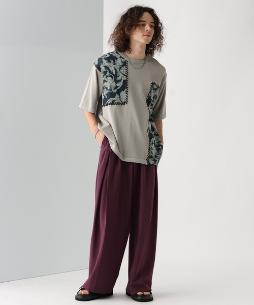 HARE（ハレ）の「パッチワークガラニットプルオーバー(HARE)（ニット/セーター・メンズ・ブラック/トップグレー・FREE）」の12枚目の写真