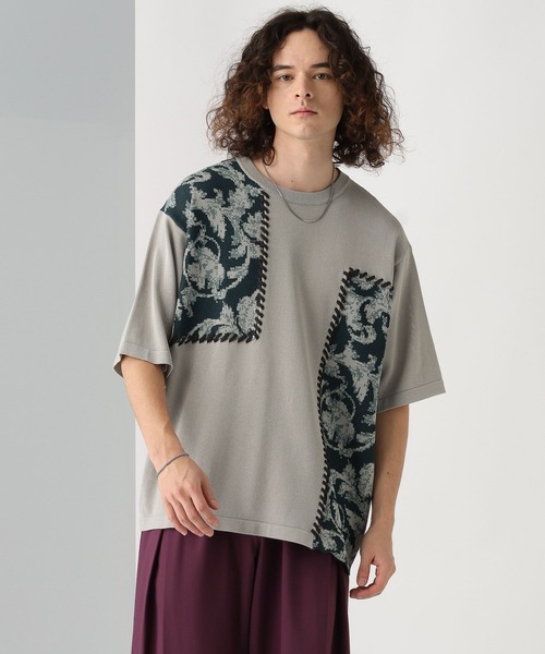 HARE（ハレ）の「パッチワークガラニットプルオーバー(HARE)（ニット/セーター・メンズ・ブラック/トップグレー・FREE）」の15枚目の写真