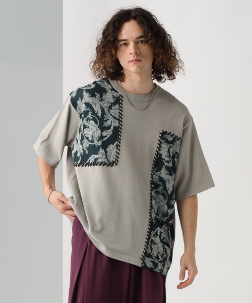 HARE（ハレ）の「パッチワークガラニットプルオーバー(HARE)（ニット/セーター・メンズ・ブラック/トップグレー・FREE）」の16枚目の写真