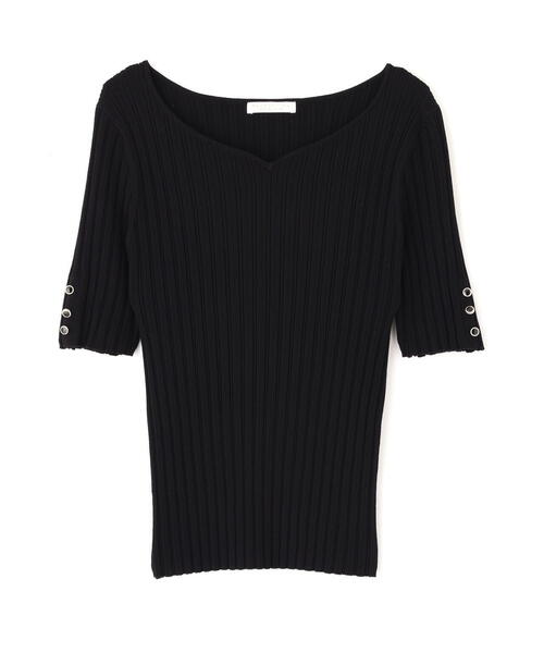 PROPORTION BODY DRESSING(プロポーションボディドレッシング)の「ハートネック半袖リブニット / 1215270605(ニット/セーター・レディース・グリーン/ホワイト系その他/ブラック/レッド・SMALL/MEDIUM)」の21枚目の写真