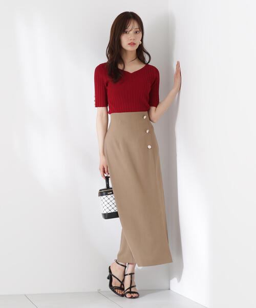 ハートネック半袖リブニット ハートネック半袖リブニット | PROPORTION BODY DRESSING