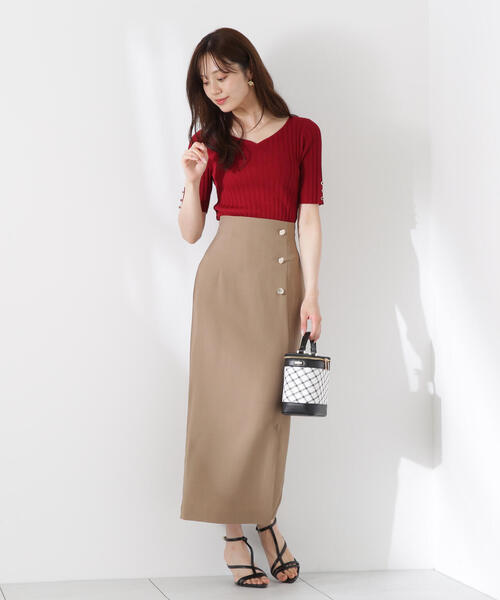 PROPORTION BODY DRESSING(プロポーションボディドレッシング)の「ハートネック半袖リブニット / 1215270605(ニット/セーター・レディース・グリーン/ホワイト系その他/ブラック/レッド・SMALL/MEDIUM)」の10枚目の写真