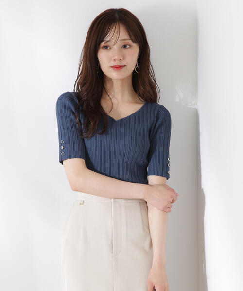 PROPORTION BODY DRESSING(プロポーションボディドレッシング)の「ハートネック半袖リブニット / 1215270605(ニット/セーター・レディース・グリーン/ホワイト系その他/ブラック/レッド・SMALL/MEDIUM)」の15枚目の写真