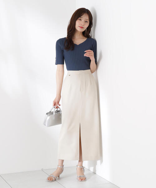 PROPORTION BODY DRESSING(プロポーションボディドレッシング)の「ハートネック半袖リブニット / 1215270605(ニット/セーター・レディース・グリーン/ホワイト系その他/ブラック/レッド・SMALL/MEDIUM)」の17枚目の写真