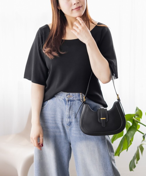 CLETTE（クレット）の「スクープネックリブニット（ニット/セーター・レディース・オフホワイト/チャコールグレー/ブラック・LL/3L/4L）」の7枚目の写真