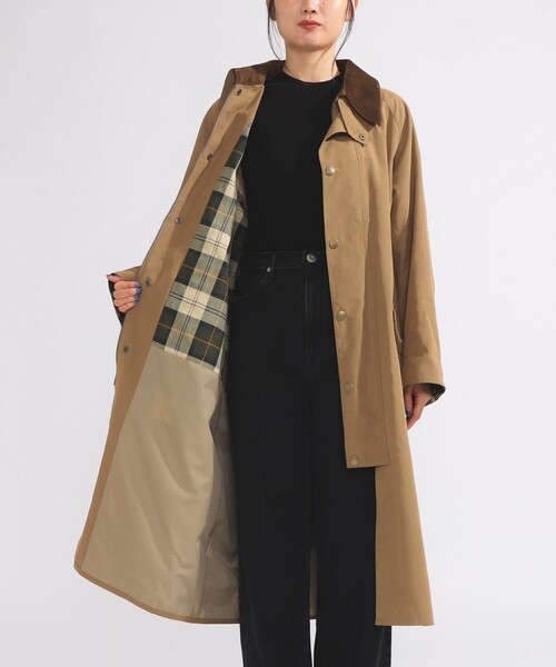 Barbour BURGHLEYロングコート サイズ8 ブラウンチェック 別注】BARBOUR / BURGHLEY ロングコート(その他アウター