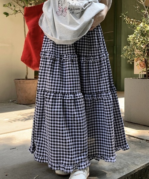 CELINE トリオンフ　チェック柄　スカート SALE】バイアスチェック柄スカート - 12Twelve Agenda