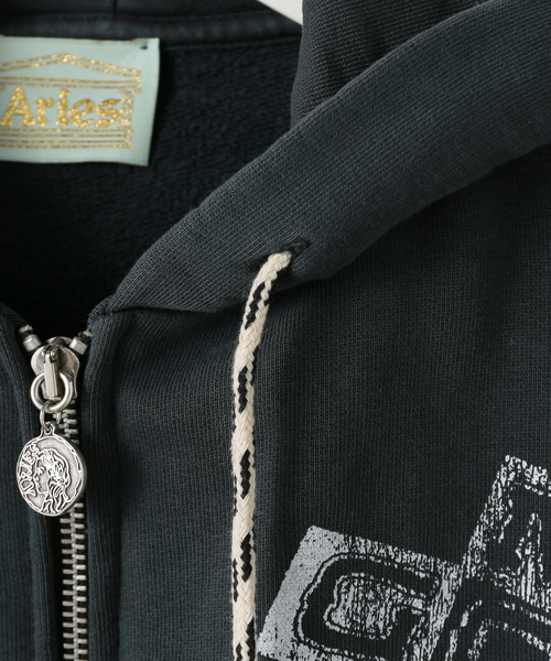 ARIES（アリーズ）の「ARIES / アリーズ FADED GOD TOWN ZIP THROUGH HOODIE（パーカー・レディース・ブラック・FREE）」の5枚目の写真