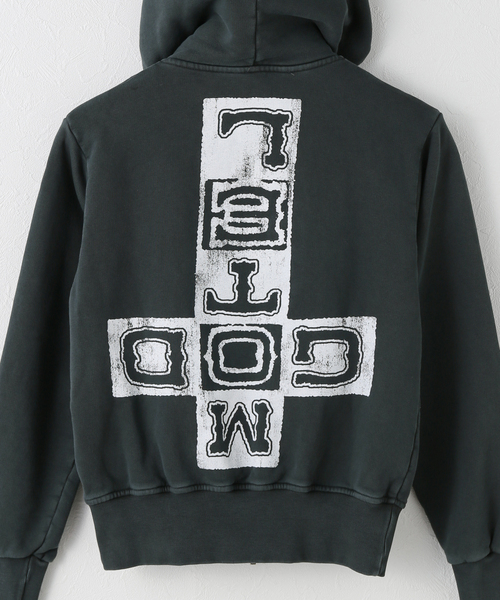 ARIES（アリーズ）の「ARIES / アリーズ FADED GOD TOWN ZIP THROUGH HOODIE（パーカー・レディース・ブラック・FREE）」の7枚目の写真