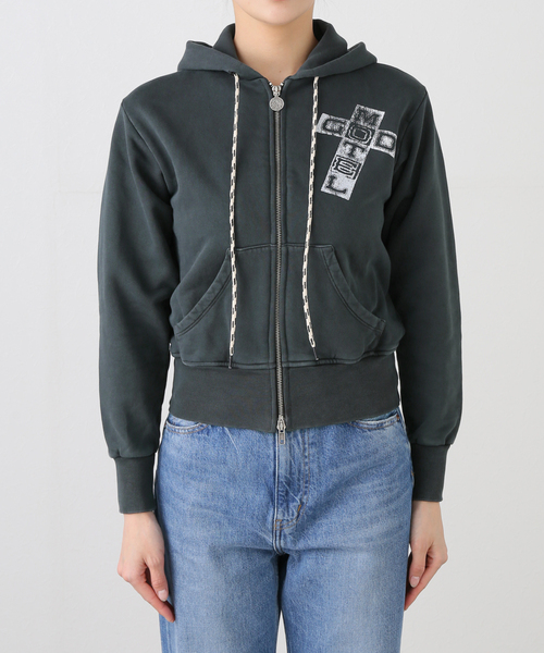 ARIES（アリーズ）の「ARIES / アリーズ FADED GOD TOWN ZIP THROUGH HOODIE（パーカー・レディース・ブラック・FREE）」の12枚目の写真