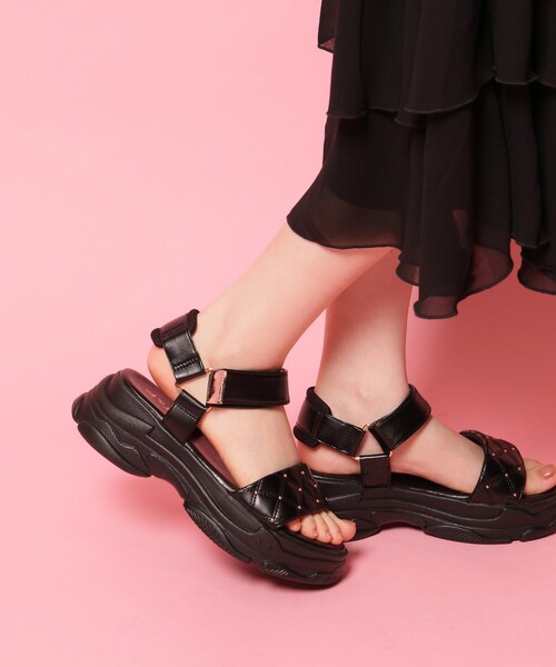 cs T&P(シーエスティーアンドピー)の「キルティング 面ファスナーストラップサンダル(サンダル・レディース・ピンク系/ブラック/アイボリー・LL/M/S/L)」の20枚目の写真