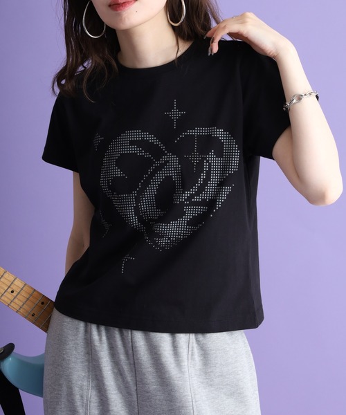 [THE8着用]◆ノルディ◆Sparkling T-shirt◆半袖 T シャツ◆ セール】スパーキング ハート 半袖 Tシャツ（Tシャツ/カットソー