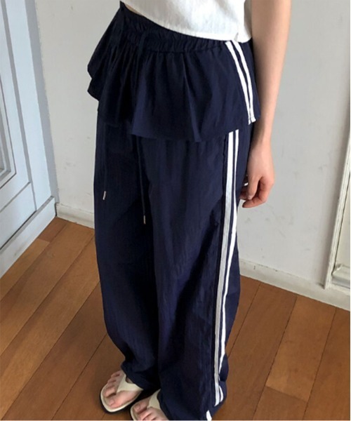 限定SALE⭐︎新品hitomi ribbon tuck pants ブラック　S セール】【3サイズ展開】◇ドビーストレッチワンタック