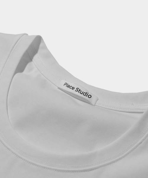 PLACE STUDIO(プレイススタジオ)の「PLACE STUDIO/UネッククロップT(Tシャツ/カットソー・レディース・チャコールグレー/ホワイト・FREE)」の16枚目の写真