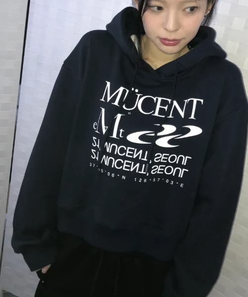 セール】【MUCENT】レタリング パーカー ESSENTIAL LETTERING