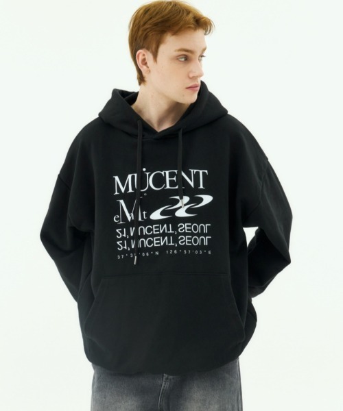 MUCENT(ムセント)の「◇MUCENT◇ブランド直輸入正規品/レタリング パーカー ESSENTIAL LETTERING HOOD(パーカー・レディース・ブラック/チャコール・S/L)」の10枚目の写真
