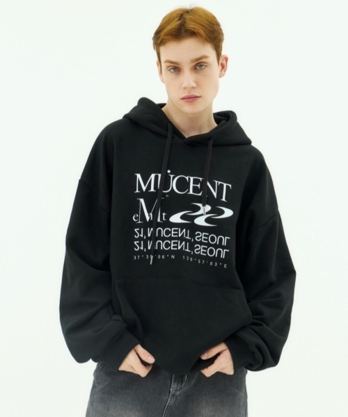 MUCENT(ムセント)の「◇MUCENT◇ブランド直輸入正規品/レタリング パーカー ESSENTIAL LETTERING HOOD(パーカー・レディース・ブラック/チャコール・S/L)」の11枚目の写真