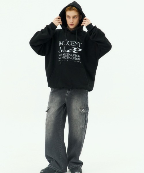 パーカー 「MUCENT」レタリング パーカー SSENTIAL LETTERING HOOD レディース セール】【MUCENT】レタリング パーカー ESSENTIAL LETTERING