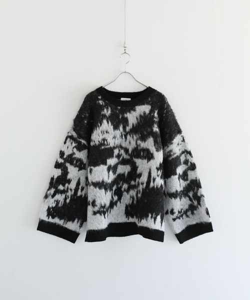 ワイドスリーブルーズシルエットフェザーニット（ニット/セーター