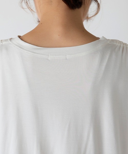 HUG.U(ハグユー)の「とろけるドロスト袖Tシャツ(Tシャツ/カットソー・レディース・ミント/レモンイエロー/ブラック/ホワイト・FREE)」の10枚目の写真