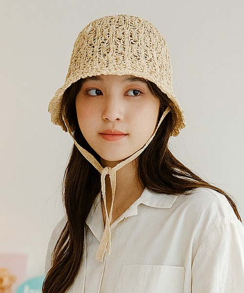 【KITH】Dawson☆ストライプクロシェ バケットハット KITH】Dawson☆ストライプクロシェ バケットハット