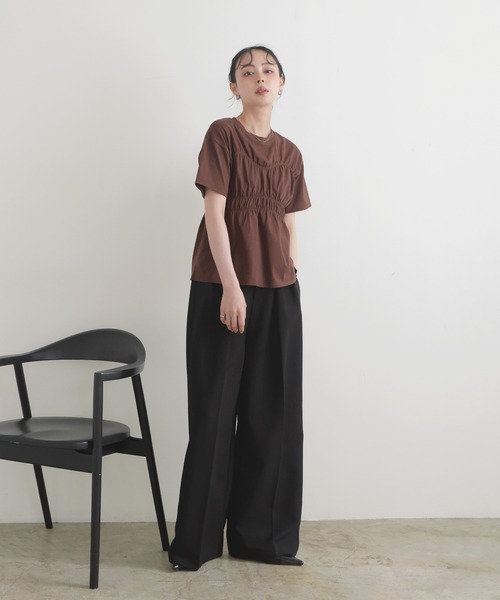 完売品 新品 fitmore シャーリングビスチェTシャツ シャーリングビスチェTシャツ【宅配便】 | Fit more