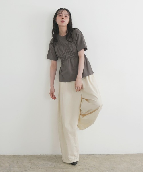完売品 新品 fitmore シャーリングビスチェTシャツ セール】シャーリングビスチェTシャツ（Tシャツ/カットソー