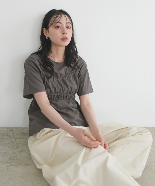 完売品 新品 fitmore シャーリングビスチェTシャツ シャーリングビスチェTシャツ【宅配便】 | Fit more