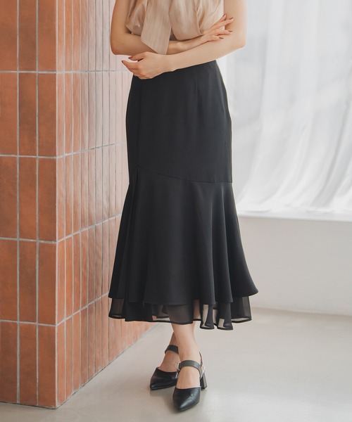 セール】2025秋冬新作 裾シアーマーメイドスカート（スカート）｜MISCH