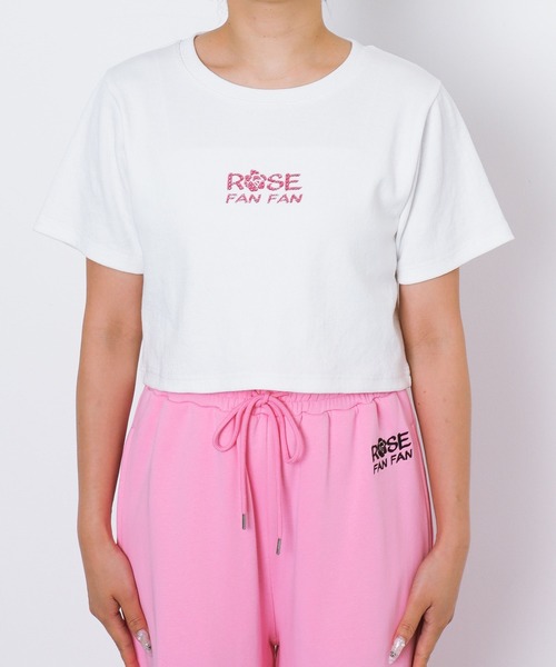 WEGO（ウィゴー）の「∴WEGO/ROSE FAN FANコラボリブT（Tシャツ/カットソー・レディース・ホワイト・FREE）」の3枚目の写真