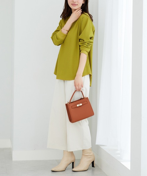 BELLUNA PLUS(ベルーナ)の「乾きやすいドライワッフルプルオーバー(Tシャツ/カットソー・レディース・イエロー/ワイン/グレイッシュベージュ/ブラック・MEDIUM/LARGE/X-LARGE)」の14枚目の写真