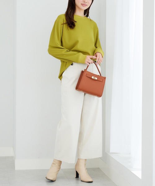 BELLUNA PLUS(ベルーナ)の「乾きやすいドライワッフルプルオーバー(Tシャツ/カットソー・レディース・イエロー/ワイン/グレイッシュベージュ/ブラック・MEDIUM/LARGE/X-LARGE)」の17枚目の写真