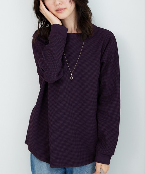BELLUNA PLUS(ベルーナ)の「乾きやすいドライワッフルプルオーバー(Tシャツ/カットソー・レディース・イエロー/ワイン/グレイッシュベージュ/ブラック・MEDIUM/LARGE/X-LARGE)」の20枚目の写真