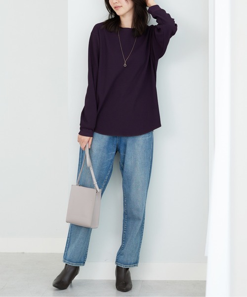 BELLUNA PLUS(ベルーナ)の「乾きやすいドライワッフルプルオーバー(Tシャツ/カットソー・レディース・イエロー/ワイン/グレイッシュベージュ/ブラック・MEDIUM/LARGE/X-LARGE)」の22枚目の写真